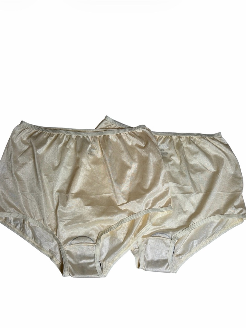 NWOT bundle of 2 cream satin nylon granny panties size 12